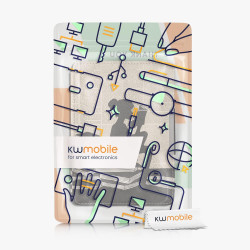 Kwmobile étui compatible avec amazon kindle paperblanc coque - étui à rabat magnétique tablette ereader similicuir - noir-beige