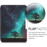 Kwmobile étui compatible avec amazon kindle paperblanc coque - étui à rabat magnétique tablette ereader similicuir - bleu-gris-n