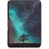 Kwmobile étui compatible avec amazon kindle paperblanc coque - étui à rabat magnétique tablette ereader similicuir - bleu-gris-n