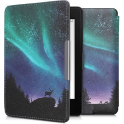 Kwmobile étui compatible avec amazon kindle paperblanc coque - étui à rabat magnétique tablette ereader similicuir - turquoise-b