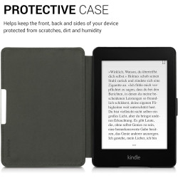 Kwmobile étui compatible avec amazon kindle paperblanc coque - étui à rabat magnétique tablette ereader similicuir - turquoise-b