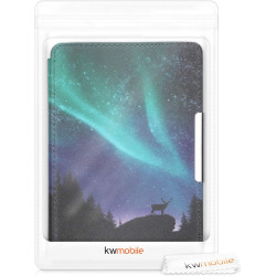 Kwmobile étui compatible avec amazon kindle paperblanc coque - étui à rabat magnétique tablette ereader similicuir - turquoise-b