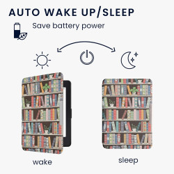 Kwmobile étui compatible avec amazon kindle paperblanc coque - étui à rabat magnétique tablette ereader similicuir - bleu-vert-f