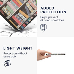 Kwmobile étui compatible avec amazon kindle paperblanc coque - étui à rabat magnétique tablette ereader similicuir - bleu-vert-f