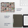 Kwmobile étui compatible avec amazon kindle paperblanc coque - étui à rabat magnétique tablette ereader similicuir - bleu-vert-f