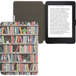 Kwmobile étui compatible avec amazon kindle paperblanc coque - étui à rabat magnétique tablette ereader similicuir - bleu-vert-f