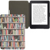Kwmobile étui compatible avec amazon kindle paperblanc coque - étui à rabat magnétique tablette ereader similicuir - bleu-vert-f