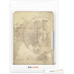 Kwmobile étui compatible avec amazon kindle paperblanc coque - étui à rabat magnétique tablette ereader similicuir - marron-marr