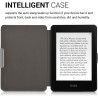 Kwmobile étui compatible avec amazon kindle paperblanc coque - étui à rabat magnétique tablette ereader similicuir - bleu foncé