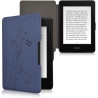 Kwmobile étui compatible avec amazon kindle paperblanc coque - étui à rabat magnétique tablette ereader similicuir - bleu foncé