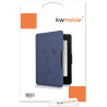 Kwmobile étui compatible avec amazon kindle paperblanc coque - étui à rabat magnétique tablette ereader similicuir - bleu foncé