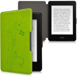 Kwmobile étui compatible avec amazon kindle paperblanc coque - étui à rabat magnétique tablette ereader similicuir - vert clair