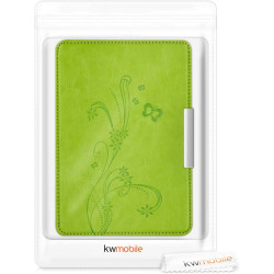 Kwmobile étui compatible avec amazon kindle paperblanc coque - étui à rabat magnétique tablette ereader similicuir - vert clair