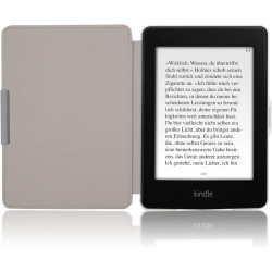Kwmobile étui compatible avec amazon kindle paperblanc coque - étui à rabat magnétique tablette ereader similicuir - rose clair-