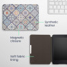 Kwmobile étui compatible avec amazon kindle paperblanc coque - étui à rabat magnétique tablette ereader similicuir - bleu-orange
