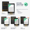 Kwmobile étui compatible avec amazon kindle paperblanc coque - étui à rabat magnétique tablette ereader similicuir - bleu-orange