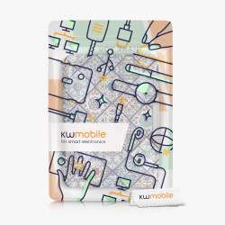 Kwmobile étui compatible avec amazon kindle paperblanc coque - étui à rabat magnétique tablette ereader similicuir - bleu-orange