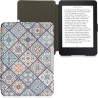 Kwmobile étui compatible avec amazon kindle paperblanc coque - étui à rabat magnétique tablette ereader similicuir - bleu-orange