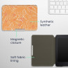 Kwmobile étui compatible avec amazon kindle paperblanc coque - étui à rabat magnétique tablette ereader similicuir - blanc-orang