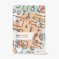 Kwmobile étui compatible avec amazon kindle paperblanc coque - étui à rabat magnétique tablette ereader similicuir - blanc-orang