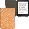 Kwmobile étui compatible avec amazon kindle paperblanc coque - étui à rabat magnétique tablette ereader similicuir - blanc-orang