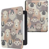 Kwmobile étui compatible avec amazon kindle paperblanc coque - étui à rabat magnétique tablette ereader similicuir - blanc-marro