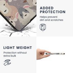 Kwmobile étui compatible avec amazon kindle paperblanc coque - étui à rabat magnétique tablette ereader similicuir - blanc-marro