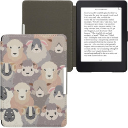 Kwmobile étui compatible avec amazon kindle paperblanc coque - étui à rabat magnétique tablette ereader similicuir - blanc-marro