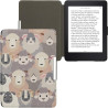 Kwmobile étui compatible avec amazon kindle paperblanc coque - étui à rabat magnétique tablette ereader similicuir - blanc-marro