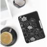 Kwmobile étui compatible avec amazon kindle paperblanc coque - étui à rabat magnétique tablette ereader similicuir - blanc-noir