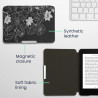 Kwmobile étui compatible avec amazon kindle paperblanc coque - étui à rabat magnétique tablette ereader similicuir - blanc-noir