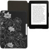 Kwmobile étui compatible avec amazon kindle paperblanc coque - étui à rabat magnétique tablette ereader similicuir - blanc-noir