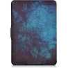 Kwmobile étui compatible avec amazon kindle paperblanc coque - étui à rabat magnétique tablette ereader similicuir - blanc-bleu