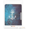 Kwmobile étui compatible avec amazon kindle paperblanc coque - étui à rabat magnétique tablette ereader similicuir - blanc-bleu