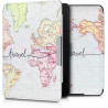 Kwmobile étui compatible avec amazon kindle paperblanc coque - étui à rabat magnétique tablette ereader similicuir - noir-multic