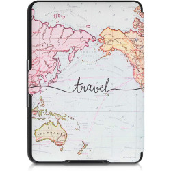 Kwmobile étui compatible avec amazon kindle paperblanc coque - étui à rabat magnétique tablette ereader similicuir - noir-multic