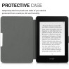 Kwmobile étui compatible avec amazon kindle paperblanc coque - étui à rabat magnétique tablette ereader similicuir - noir-multic