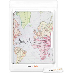 Kwmobile étui compatible avec amazon kindle paperblanc coque - étui à rabat magnétique tablette ereader similicuir - noir-multic