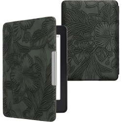 Kwmobile étui compatible avec amazon kindle paperblanc coque - étui à rabat magnétique tablette ereader similicuir - vert
