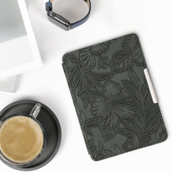 Kwmobile étui compatible avec amazon kindle paperblanc coque - étui à rabat magnétique tablette ereader similicuir - vert