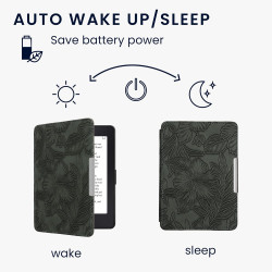 Kwmobile étui compatible avec amazon kindle paperblanc coque - étui à rabat magnétique tablette ereader similicuir - vert