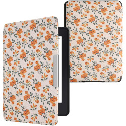 Kwmobile étui compatible avec amazon kindle paperblanc coque - étui à rabat magnétique tablette ereader similicuir - jaune-vert-