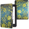 Kwmobile étui compatible avec amazon kindle paperblanc coque - étui à rabat magnétique tablette ereader similicuir - jaune-bleu-