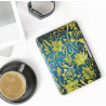 Kwmobile étui compatible avec amazon kindle paperblanc coque - étui à rabat magnétique tablette ereader similicuir - jaune-bleu-