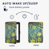 Kwmobile étui compatible avec amazon kindle paperblanc coque - étui à rabat magnétique tablette ereader similicuir - jaune-bleu-