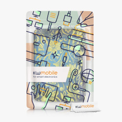 Kwmobile étui compatible avec amazon kindle paperblanc coque - étui à rabat magnétique tablette ereader similicuir - jaune-bleu-