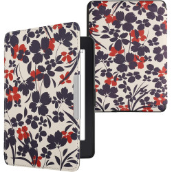 Kwmobile étui compatible avec amazon kindle paperblanc coque - étui à rabat magnétique tablette ereader similicuir - bleu-rouge-