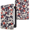 Kwmobile étui compatible avec amazon kindle paperblanc coque - étui à rabat magnétique tablette ereader similicuir - bleu-rouge-
