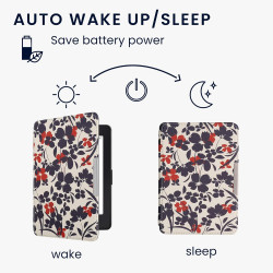 Kwmobile étui compatible avec amazon kindle paperblanc coque - étui à rabat magnétique tablette ereader similicuir - bleu-rouge-