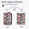Kwmobile étui compatible avec amazon kindle paperblanc coque - étui à rabat magnétique tablette ereader similicuir - bleu-rouge-